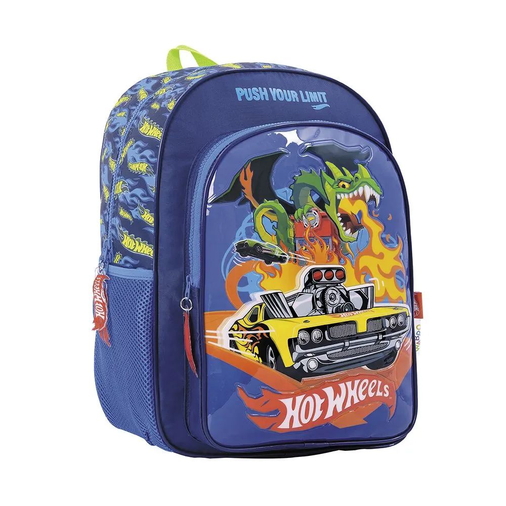 Mochila Espalda Hot Wheels Dragón - 16 Pulgadas