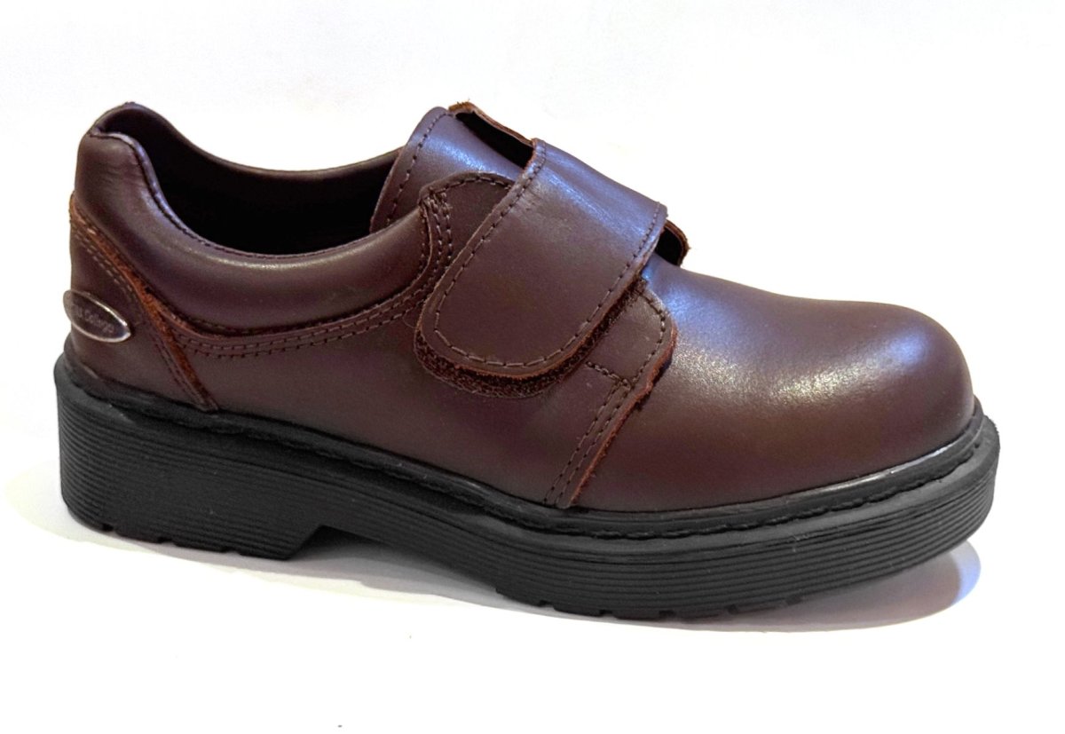 Zapato Mango Con Velcro - Calzado Colegial - 100 % Cuero Vacuno