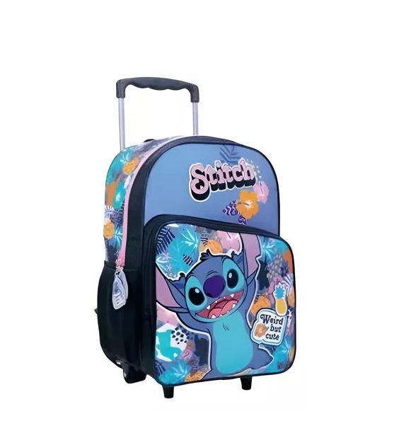 Mochila Con Carro Stitch - 16 Pulgadas