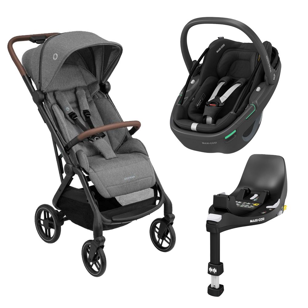 Soho Cochecito Ultracompacto Plegado Automatico + Huevito Coral 360 + Base FamilyFix 360 Isofix + Conectores