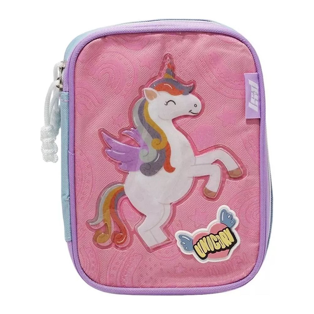 Cartuchera Canopla Unicornio Con Compartimiento y Portalapices