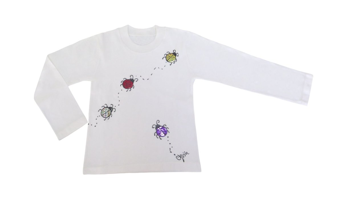 Remera Manga Larga Mariquita lentejuelas