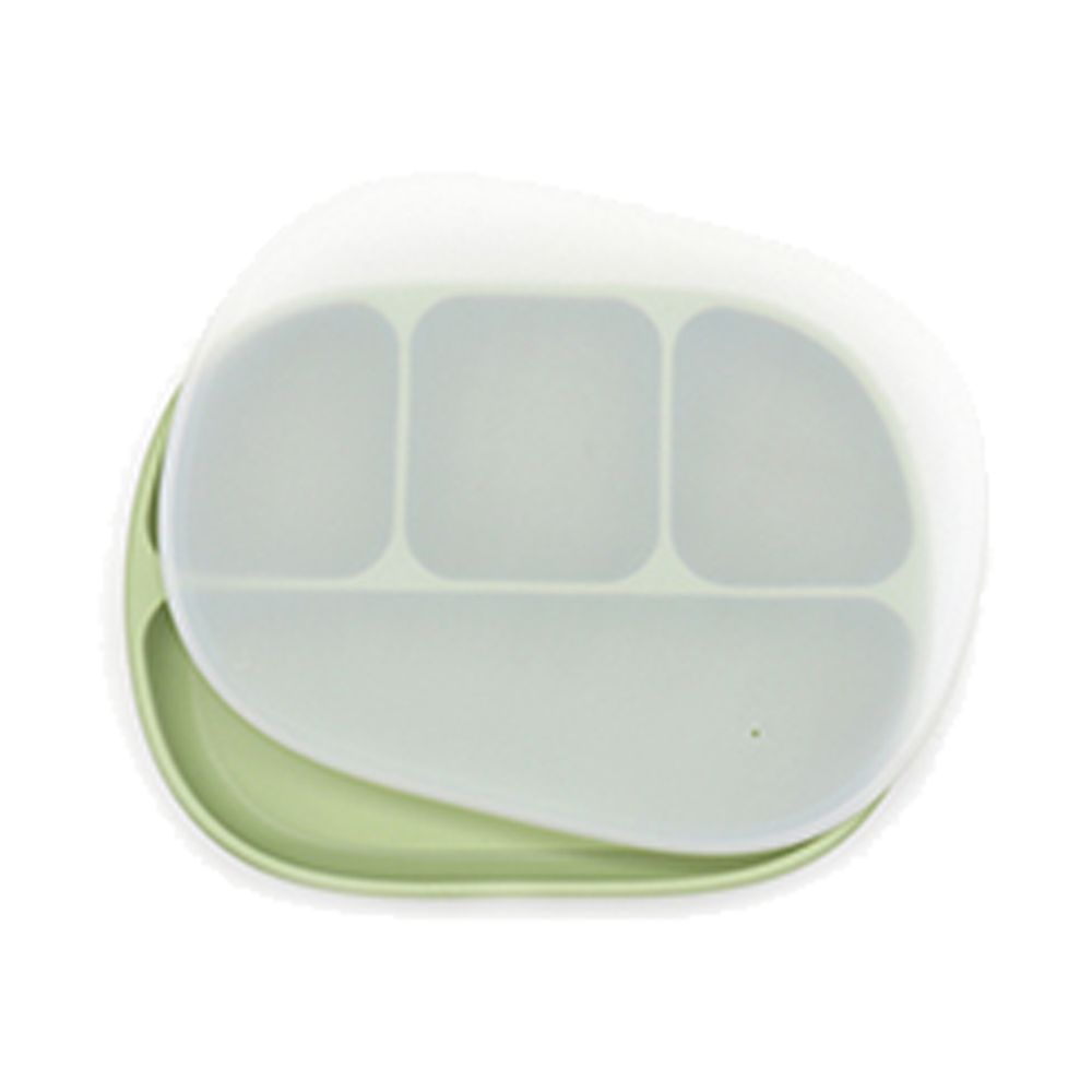 Plato De Silicona Con 4 Divisiones y Tapa