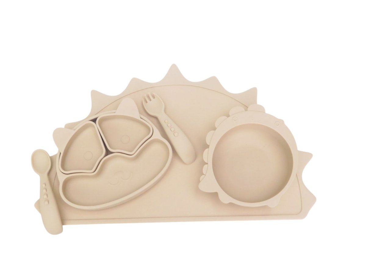 Set de Silicona Plato Con Divisiones+Bowl+Cubierto