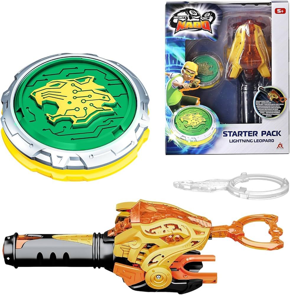 Trompo con Lanzador - Infinity Nado - Starter Pack - Lightning Leopard