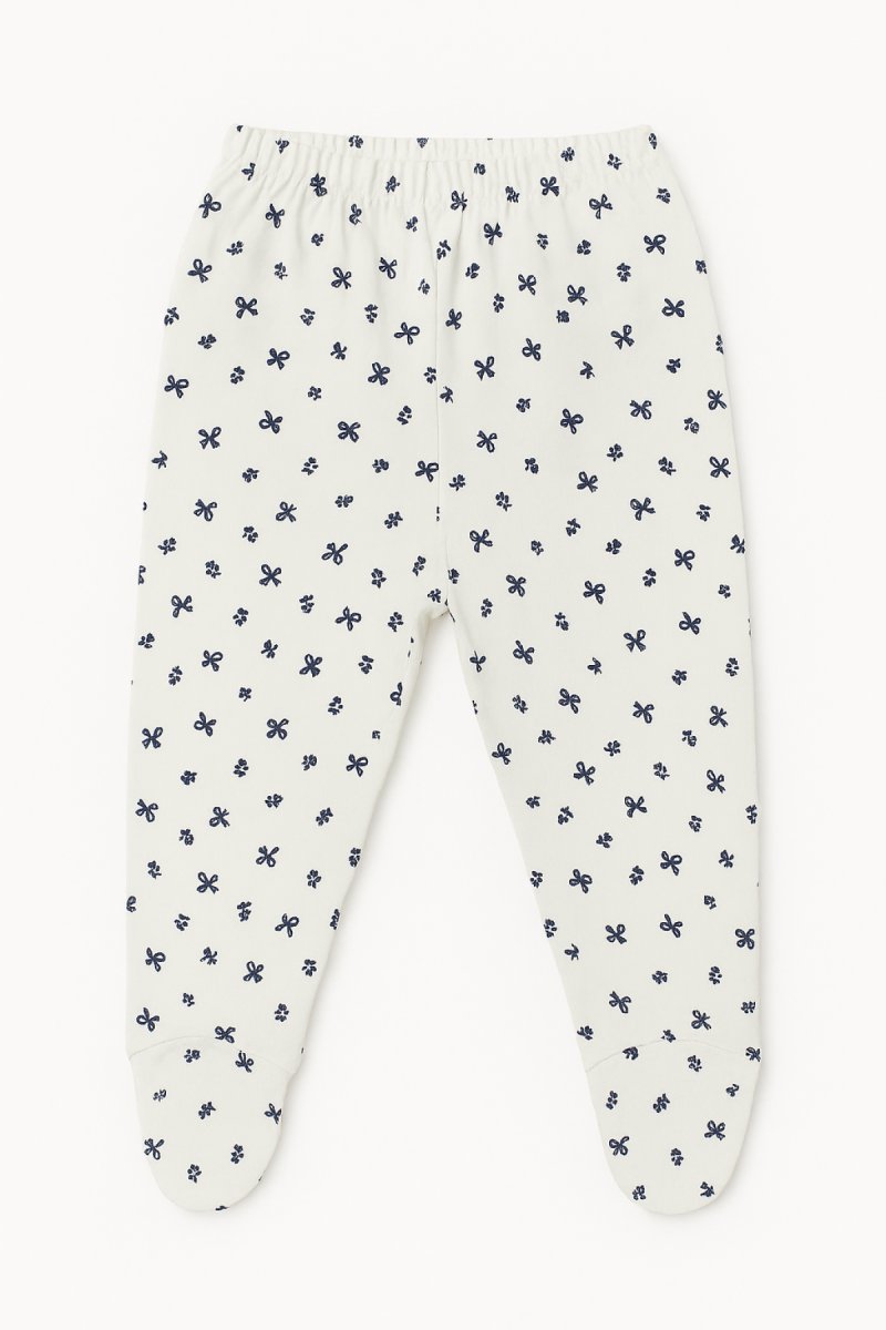 Medio Osito con Pie Estampado Flor y Moño