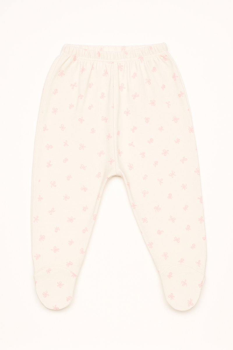 Medio Osito con Pie Estampado Flor y Moño