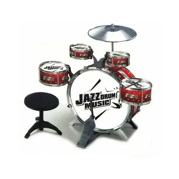 Bateria Musical 5 Cuerpos + Banco + Pedal + Platillo + Baquetas