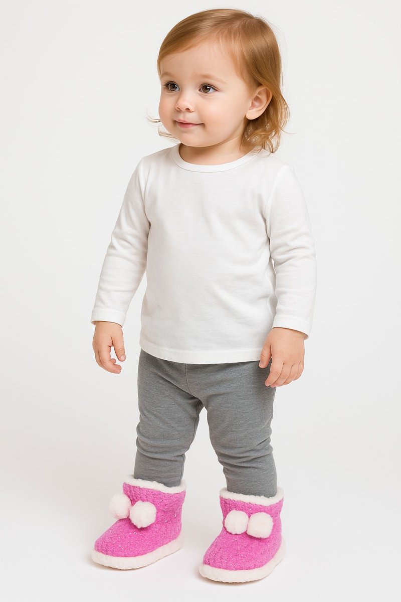 Pantufla Botita con Brillo E Interior De Corderito