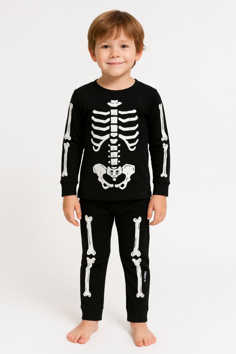 Pijama Manga Larga Esqueleto - Brilla En La Oscuridad