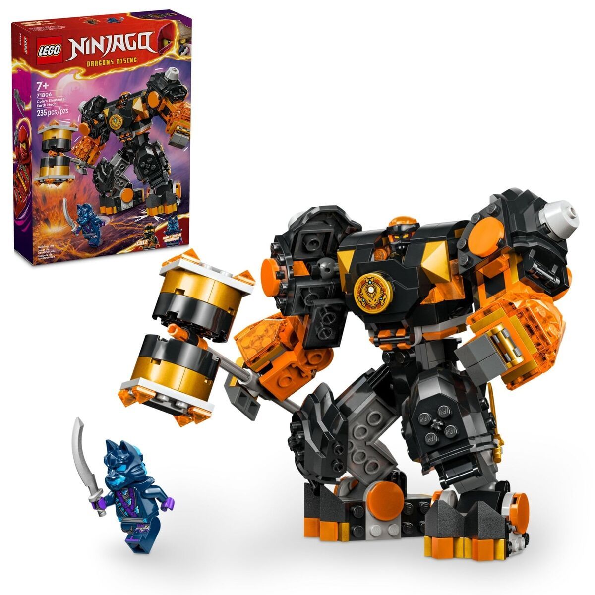 Robot Elemental De Tierra De Cole - Cole's Elemental Earth Mech - Ninjago Dragons Rising - 235 Piezas