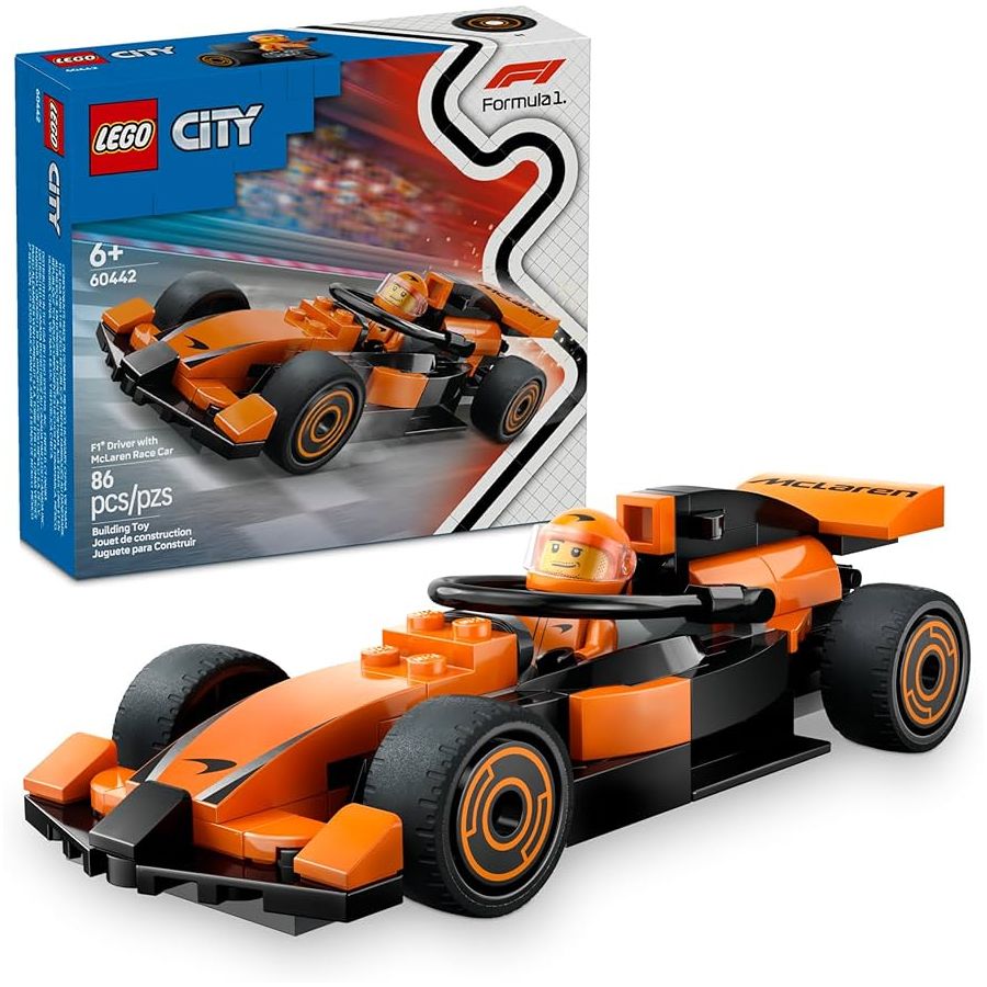 Piloto De F1 Con Auto McLaren - Formula 1 Driver With McLaren Race Car - Lego City - 86 Piezas