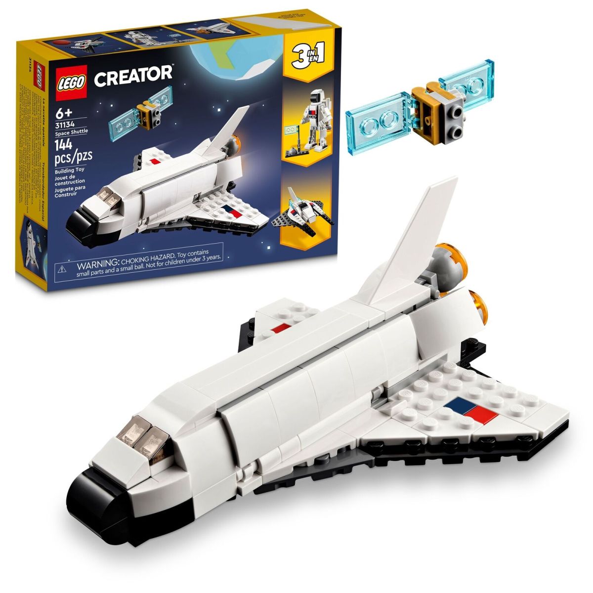 Transbordador Espacial 3 En 1 - Space Shuttle - Lego Creator - 144 Piezas