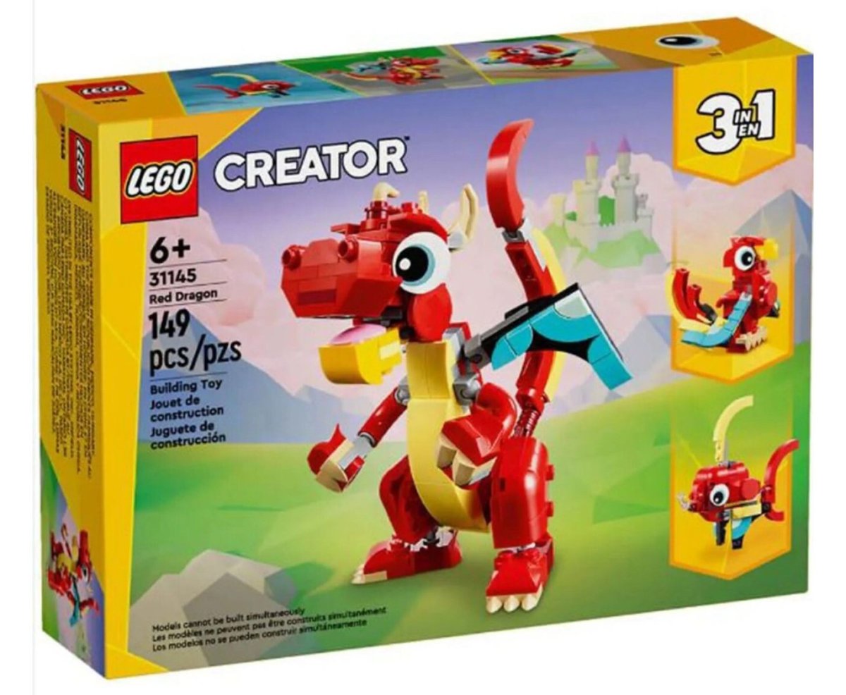 Dragon Rojo 3 En 1 - Red Dragon - Lego Creator - 149 Piezas