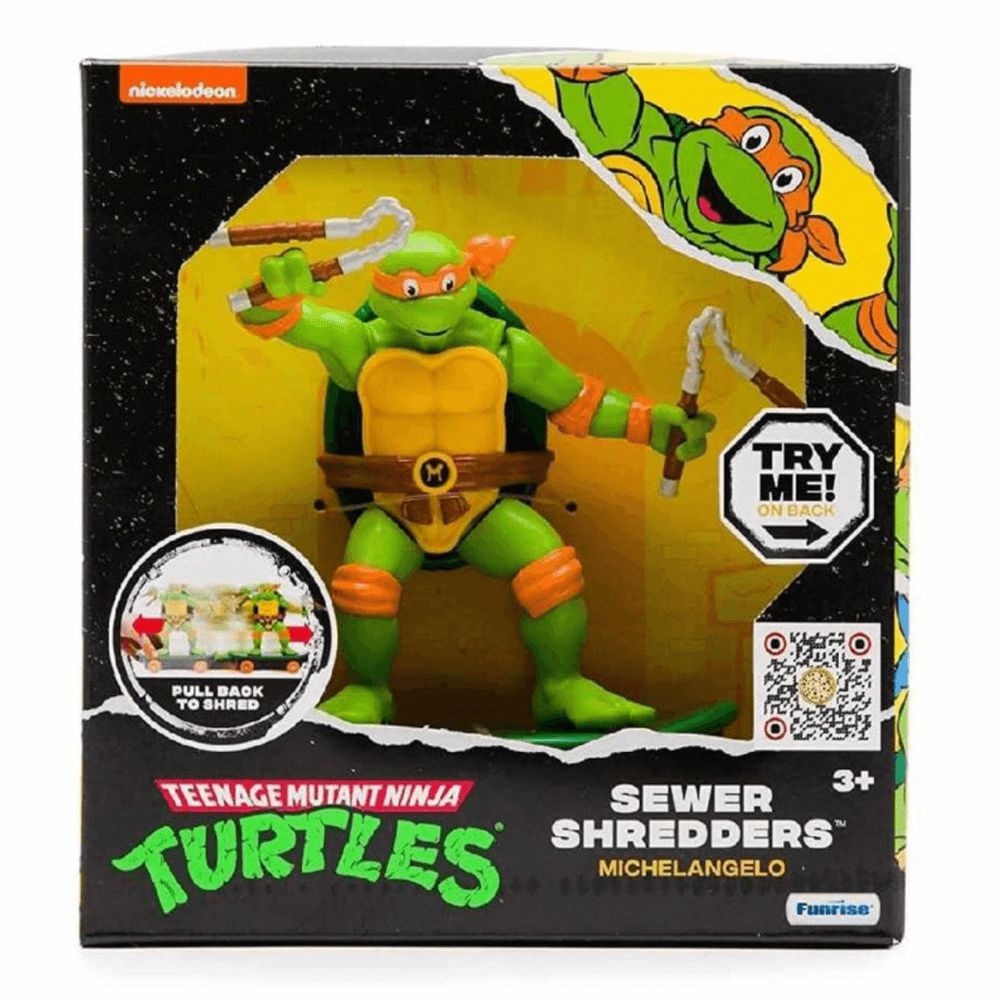 Tortugas Ninja Sewer Shredders Skate Pullback - Michelangelo - En Patineta