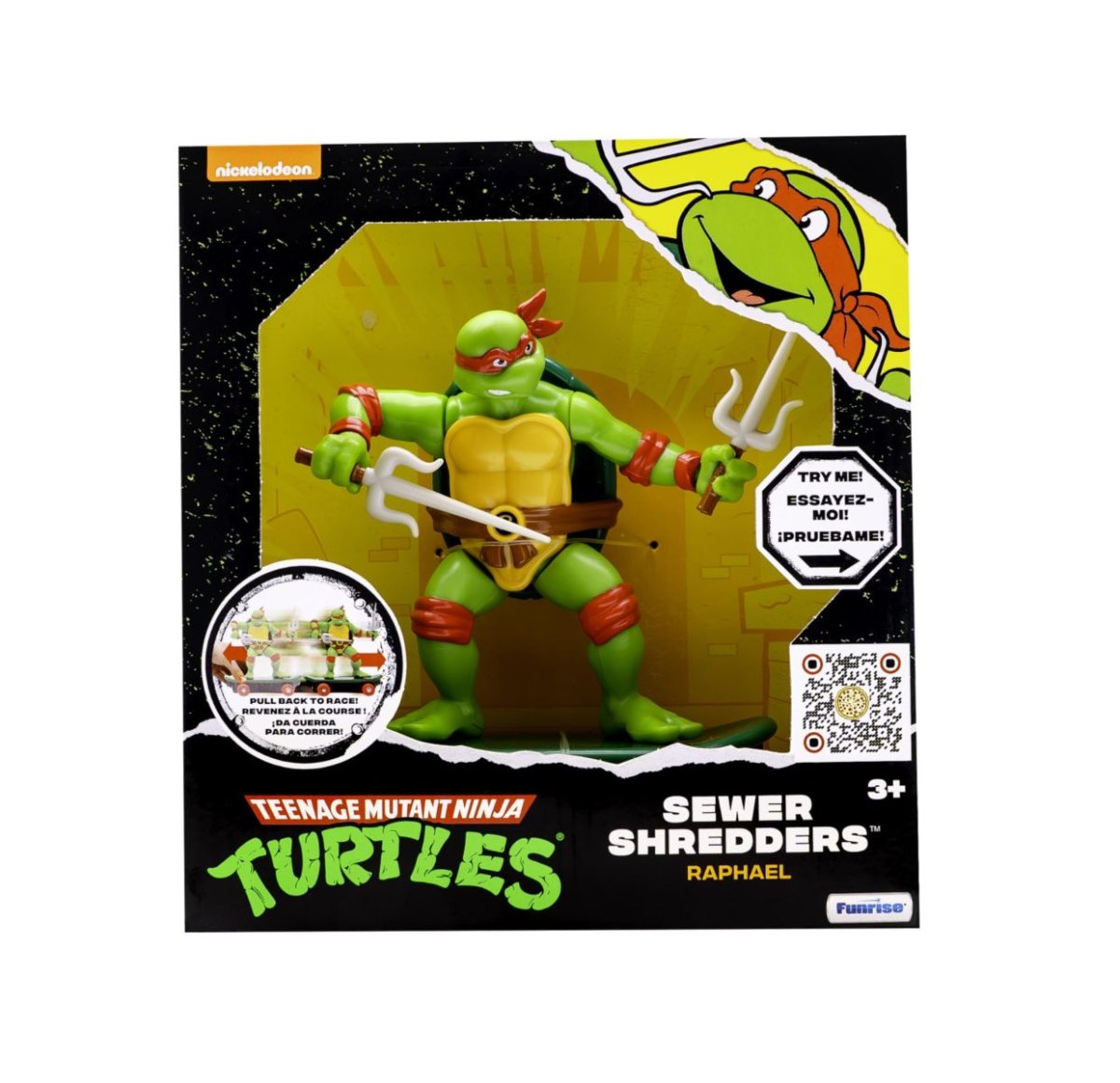 Tortugas Ninja Sewer Shredders Skate Pullback - Raphael - En Patineta