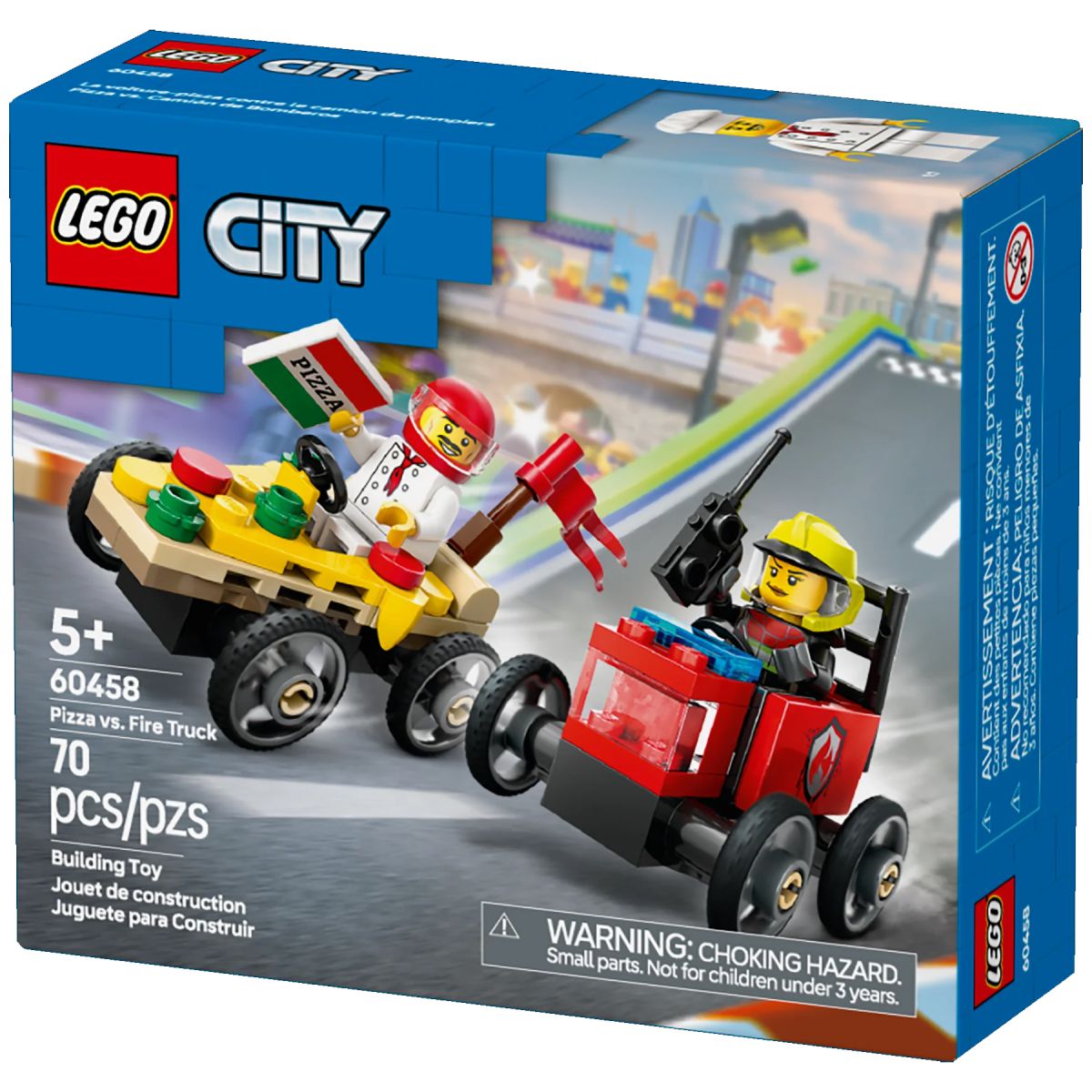 Pizza Vs. Camion De Bomberos - Pizza Vs. Fire Truck - Lego City - 70 Piezas