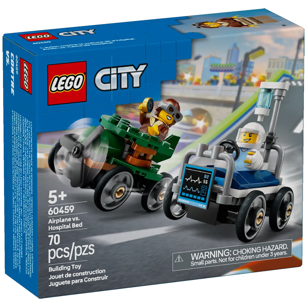 Avion Vs. Cama De Hospital - Airplane Vs. Hospital Bed - Lego City - 70 Piezas