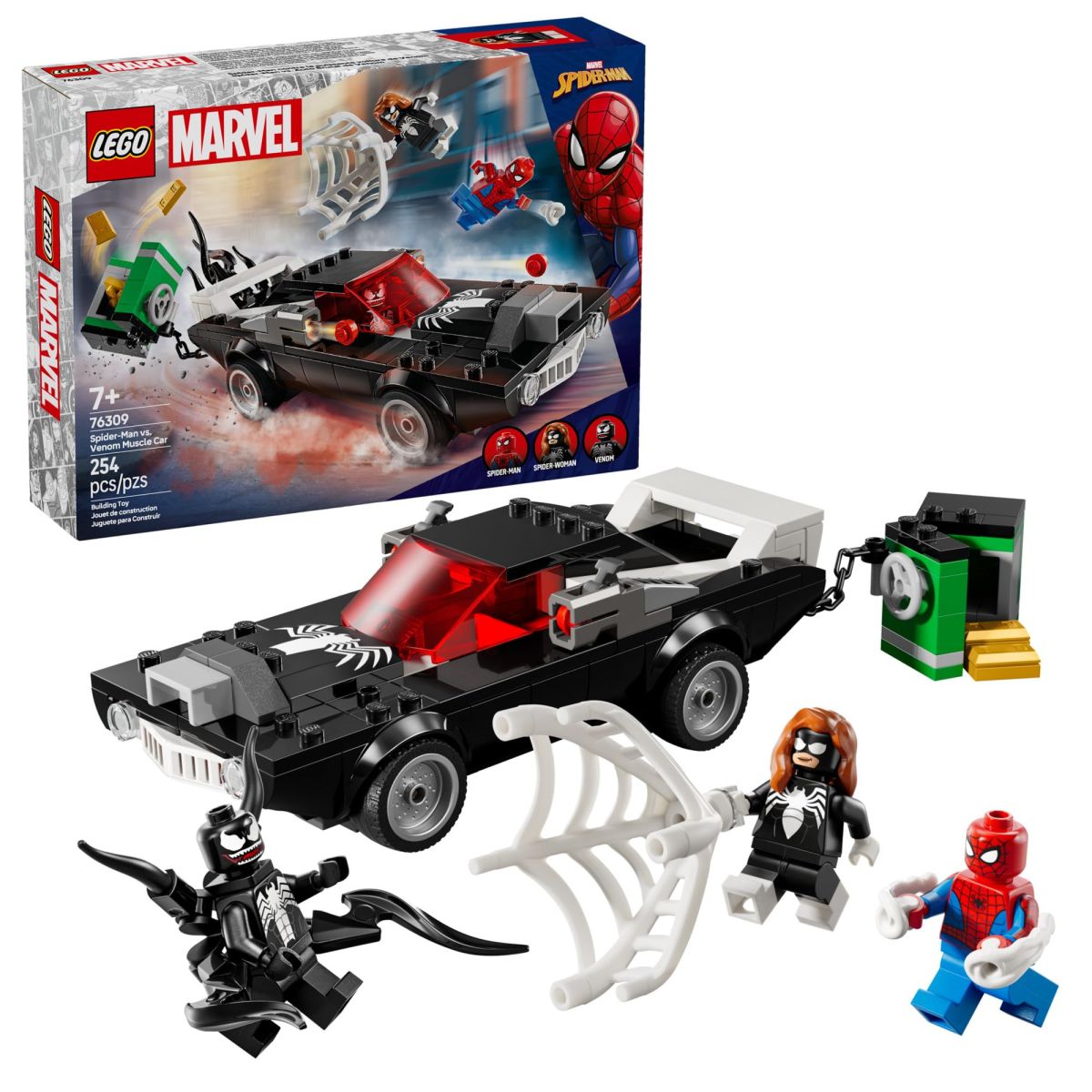 Spiderman Hombre Araña Vs. Auto Brutal De Venom - Spiderman Vs. Venom Muscle Car - Marvel - 254 Piezas