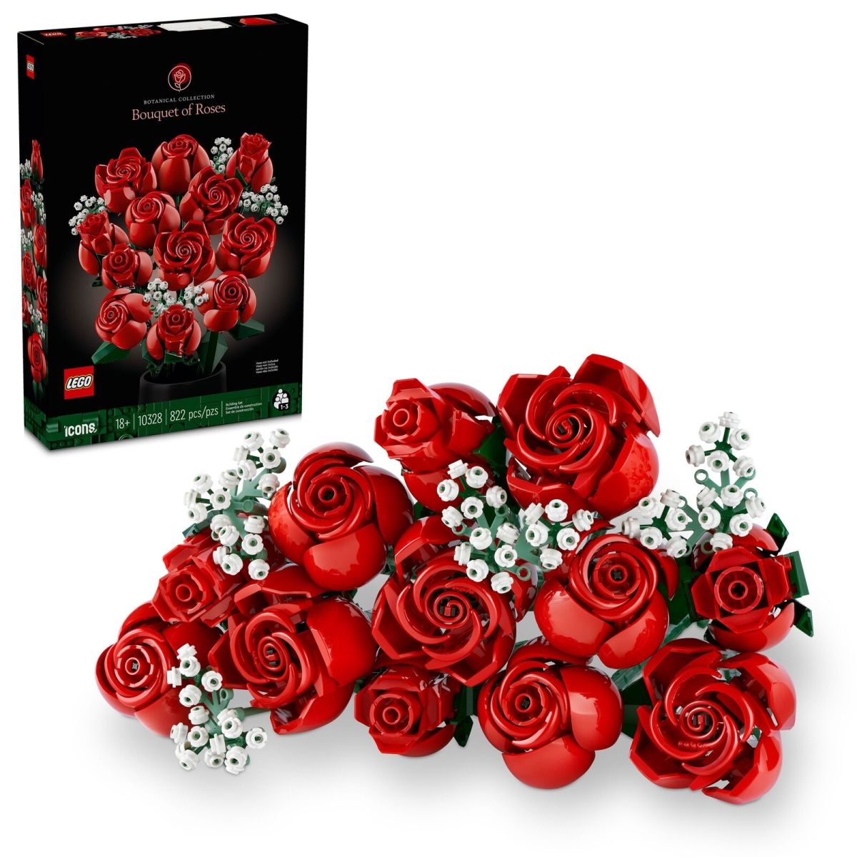 Ramo De Rosas - Bouquet Of Roses - Botanical Collection - 822 Piezas - Florero NO Incluido