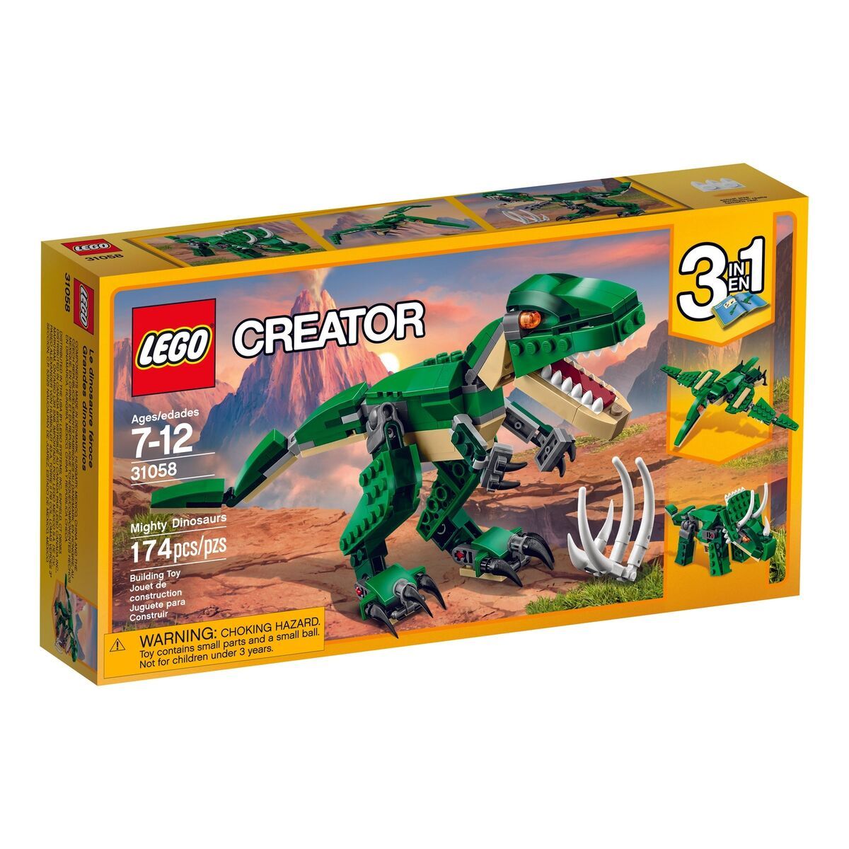 Grandes Dinosaurios 3 En 1 - Mighty Dinosaurs - Lego Creator - 174 Piezas
