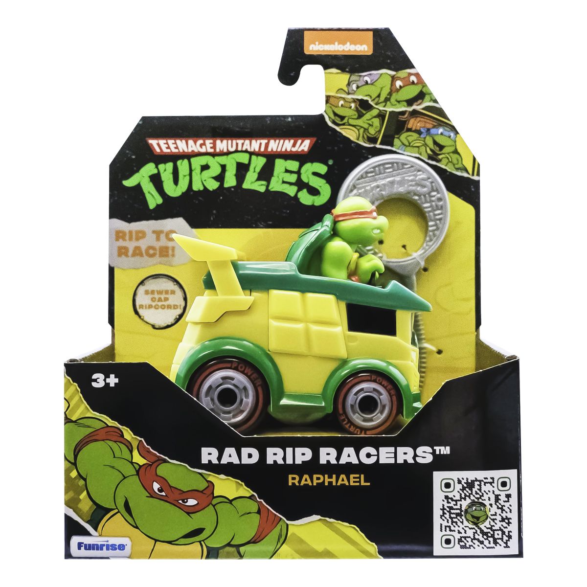 Auto con Figura y Lanzador Tortugas Ninjas - Rad Rip Racers - Raphael