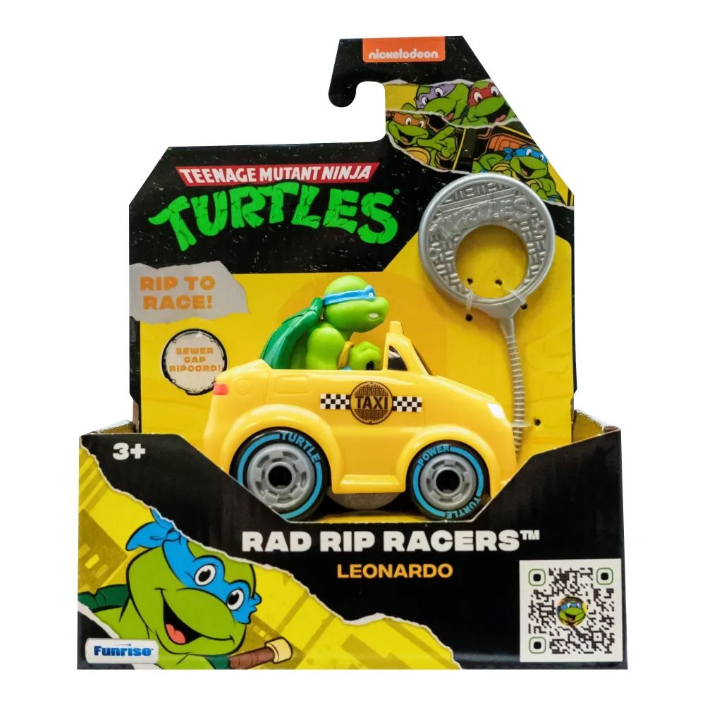 Auto con Figura y Lanzador Tortugas Ninjas - Rad Rip Racers - Leonardo