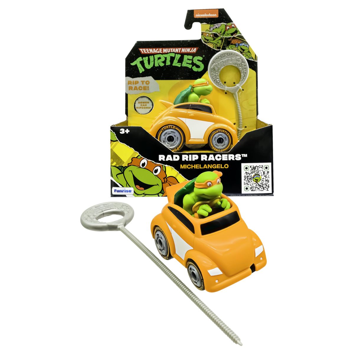 Auto con Figura y Lanzador Tortugas Ninjas - Rad Rip Racers - Michelangelo