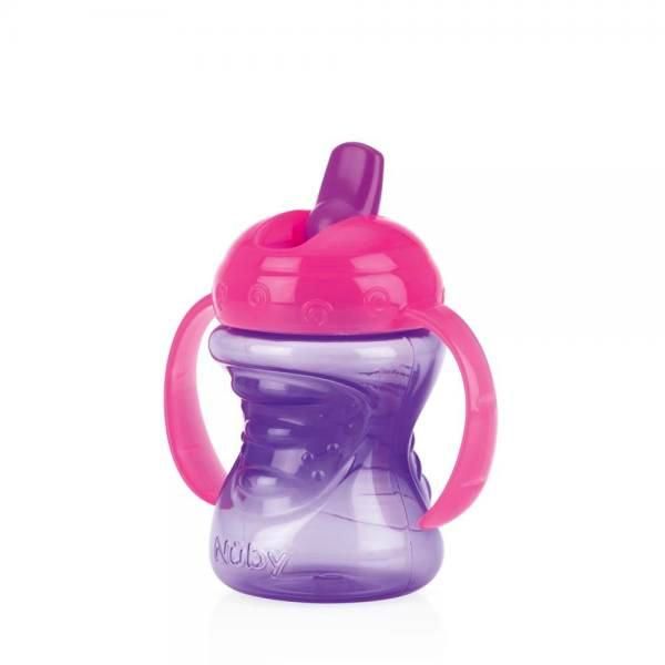 Vaso Con Sorbete Grip N´ Sip´Flujo Directo Con Manijas - 240 ML - 4 M+