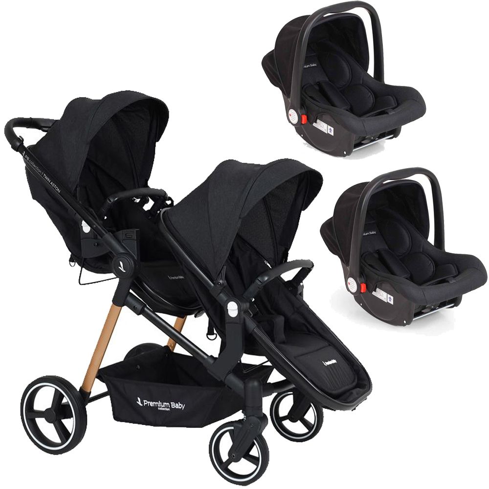 Aston Twin Cochecito Doble 3 en 1 Con 2 Huevitos