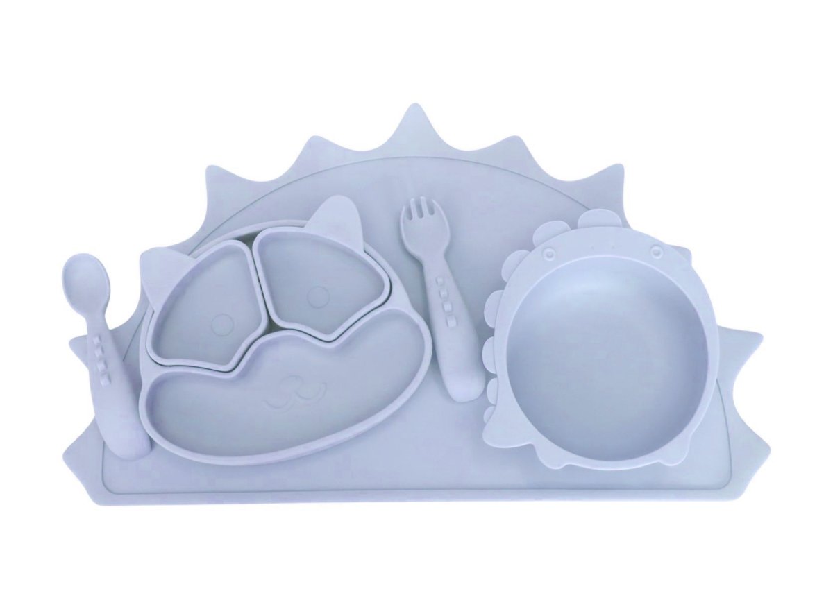 Set de Silicona Plato Con Divisiones+Bowl+Cubierto