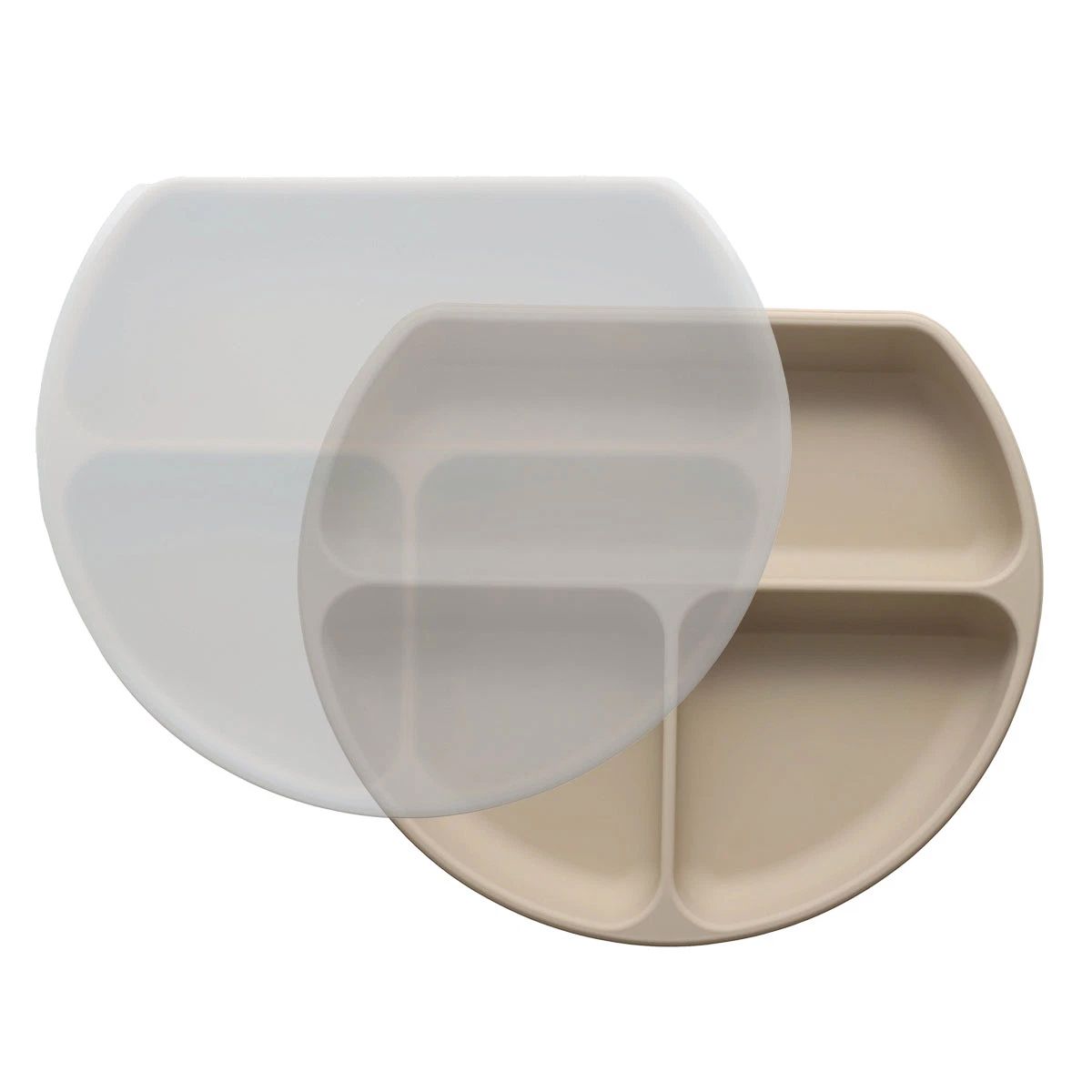 Plato De Silicona Con 3 Divisiones y Tapa