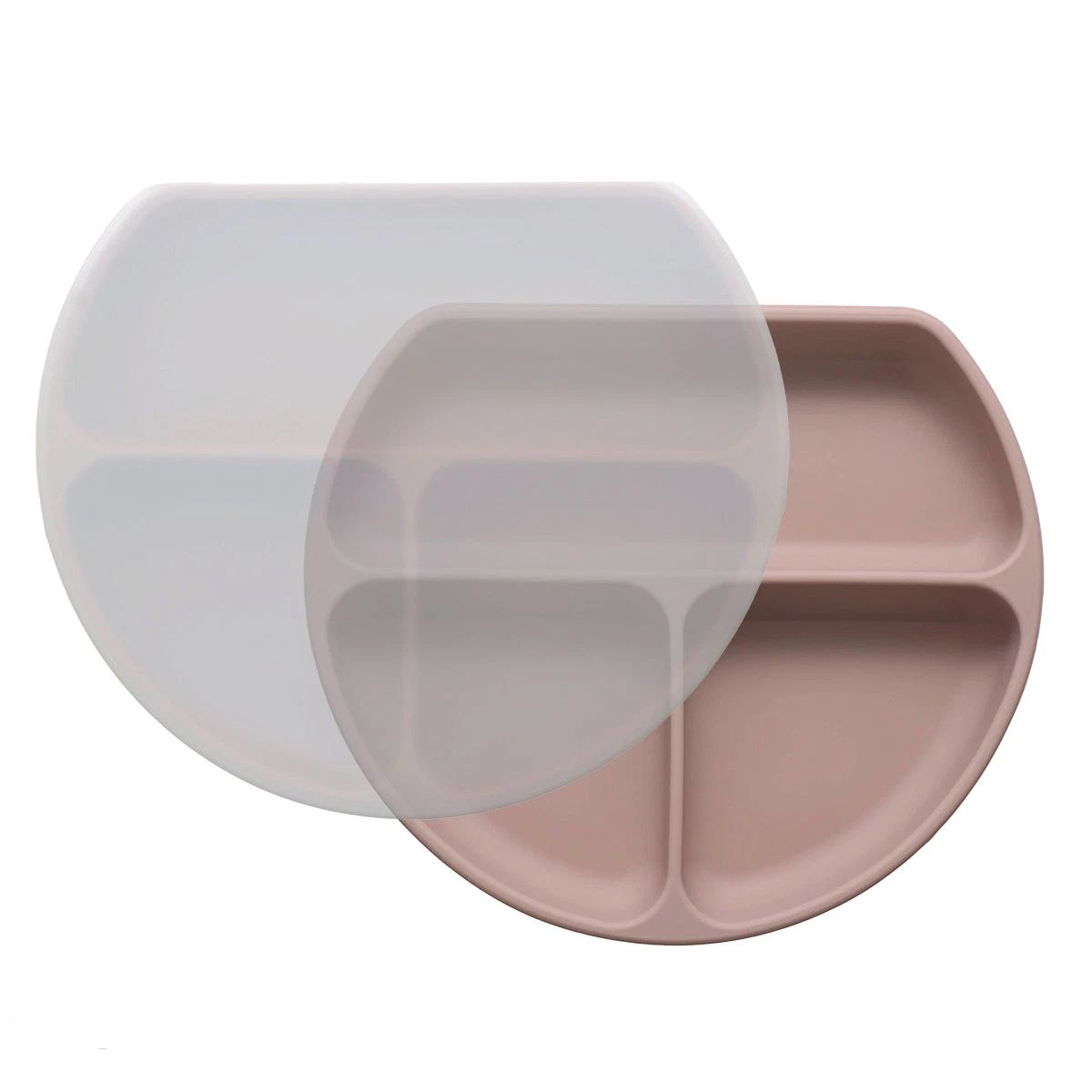 Plato De Silicona Con 3 Divisiones y Tapa