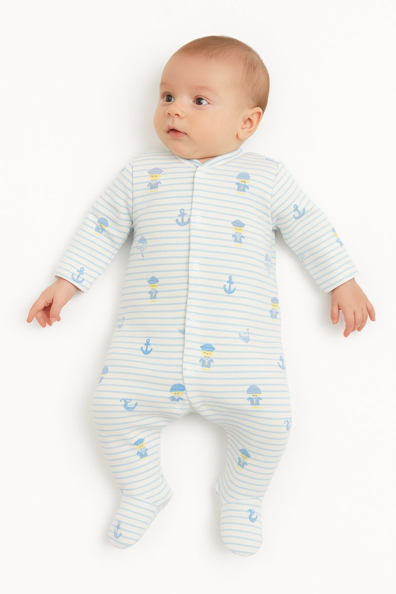 Enterito De Algodon Estampado De Barquitos