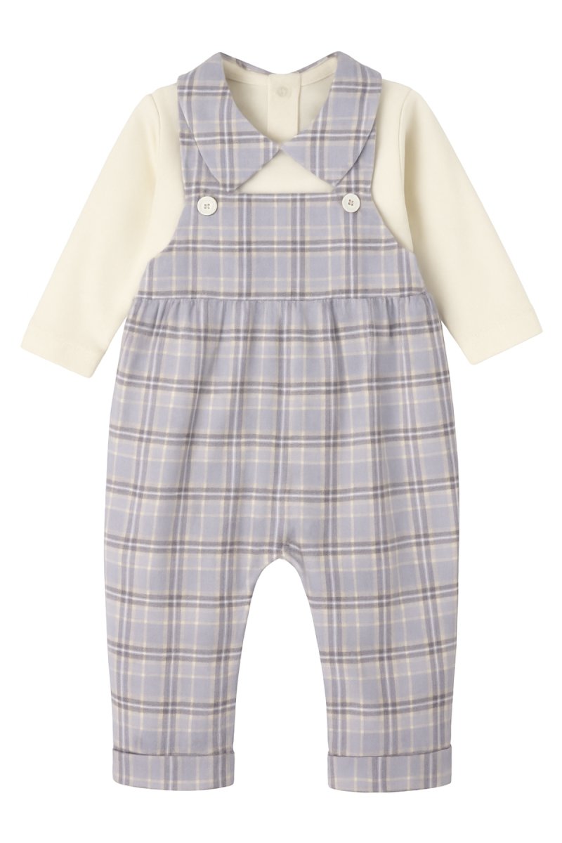 Jardinerito Algodon Con Manga Larga Cuadrille