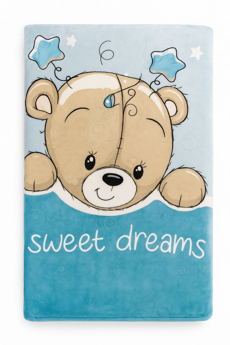 Manta Con Relieve Simil Piel Estampado de oso