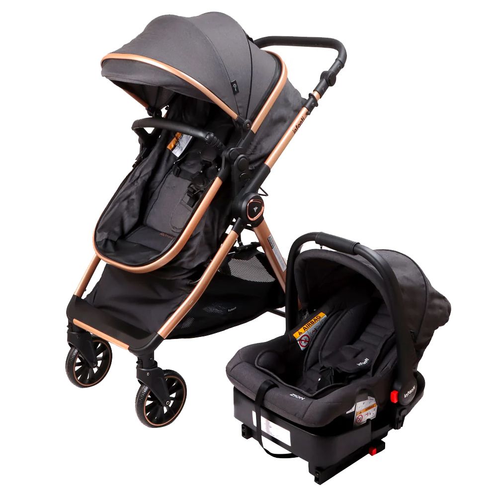 Romanzo Cochecito Infantil 3 en 1 Travel System Con Huevito Y Base Isofix moises