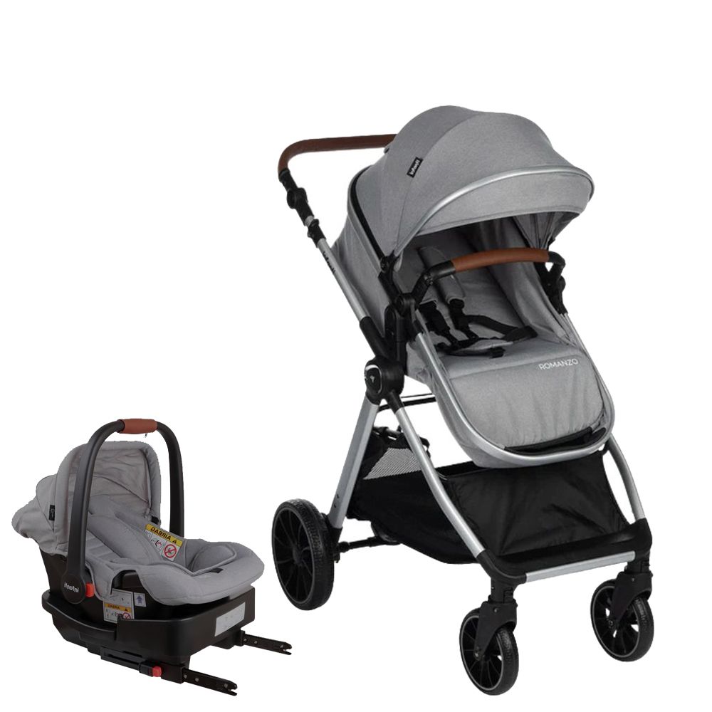 Romanzo Cochecito Infantil 3 en 1 Travel System Con Huevito Y Base Isofix moises