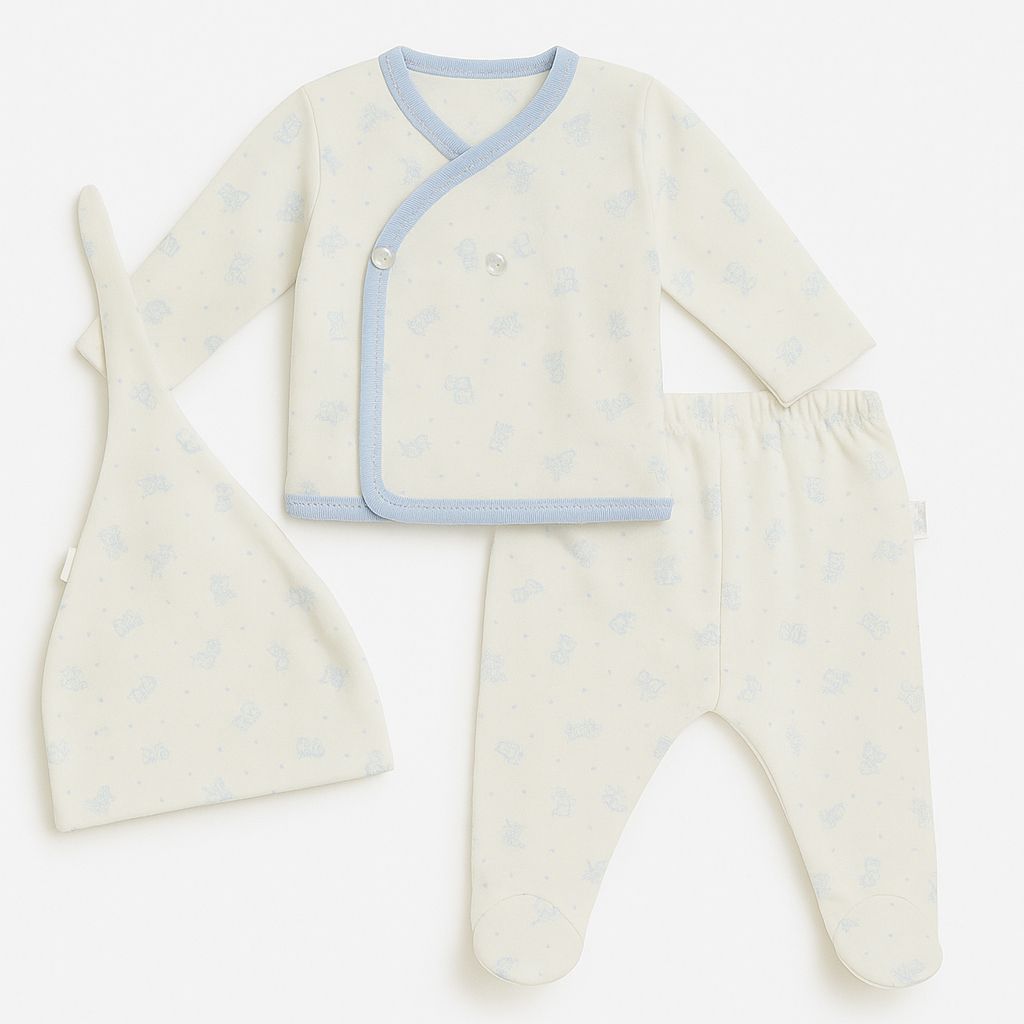 Conjunto Set Batita Pantalon con Pie Gorrito Estampados