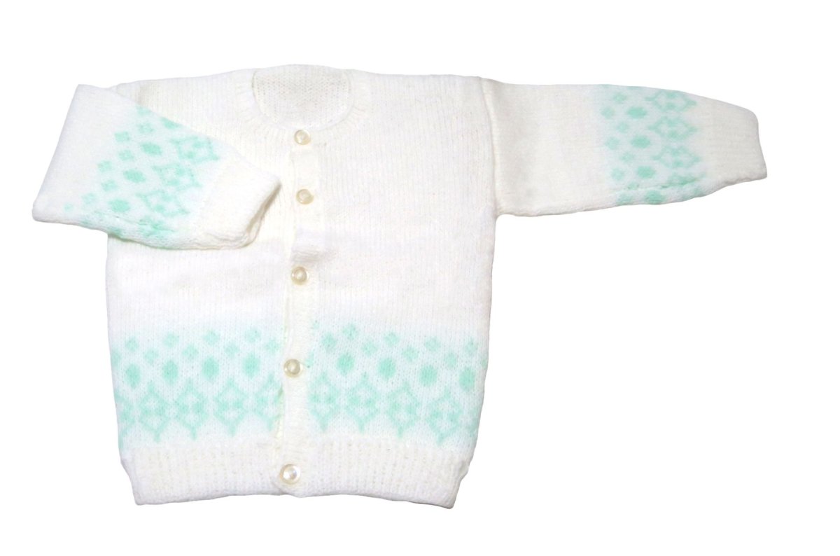 saquito Tejido cuello redondo combinado