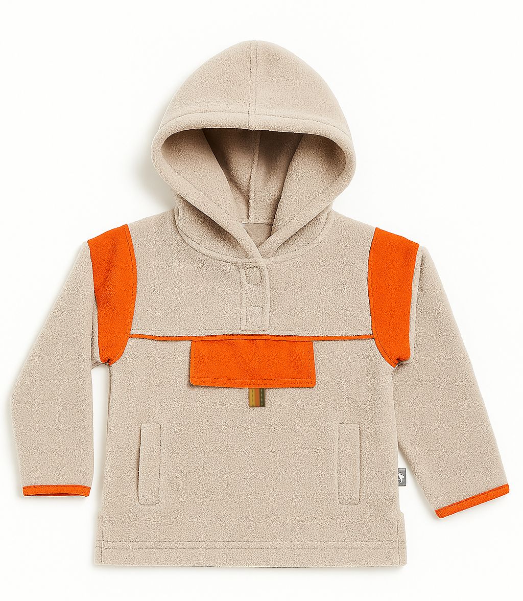 Buzo Polar con Bolsillo Central y Cuello con Abrojo