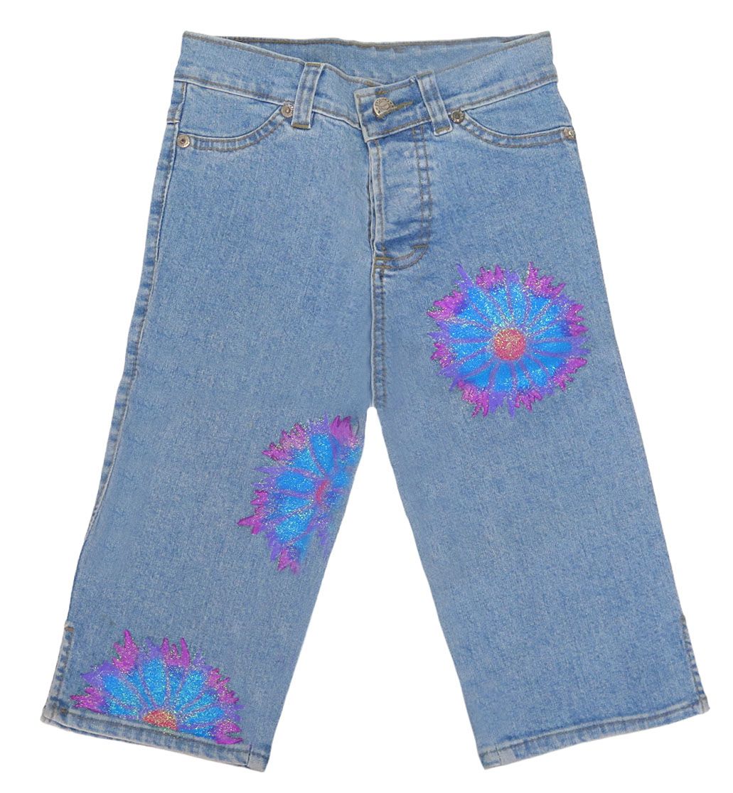 Motor Oil, canicas, Naranja Pescadores Motor oil color y jean con apliques, Canicas, y Naranja con flor brillante