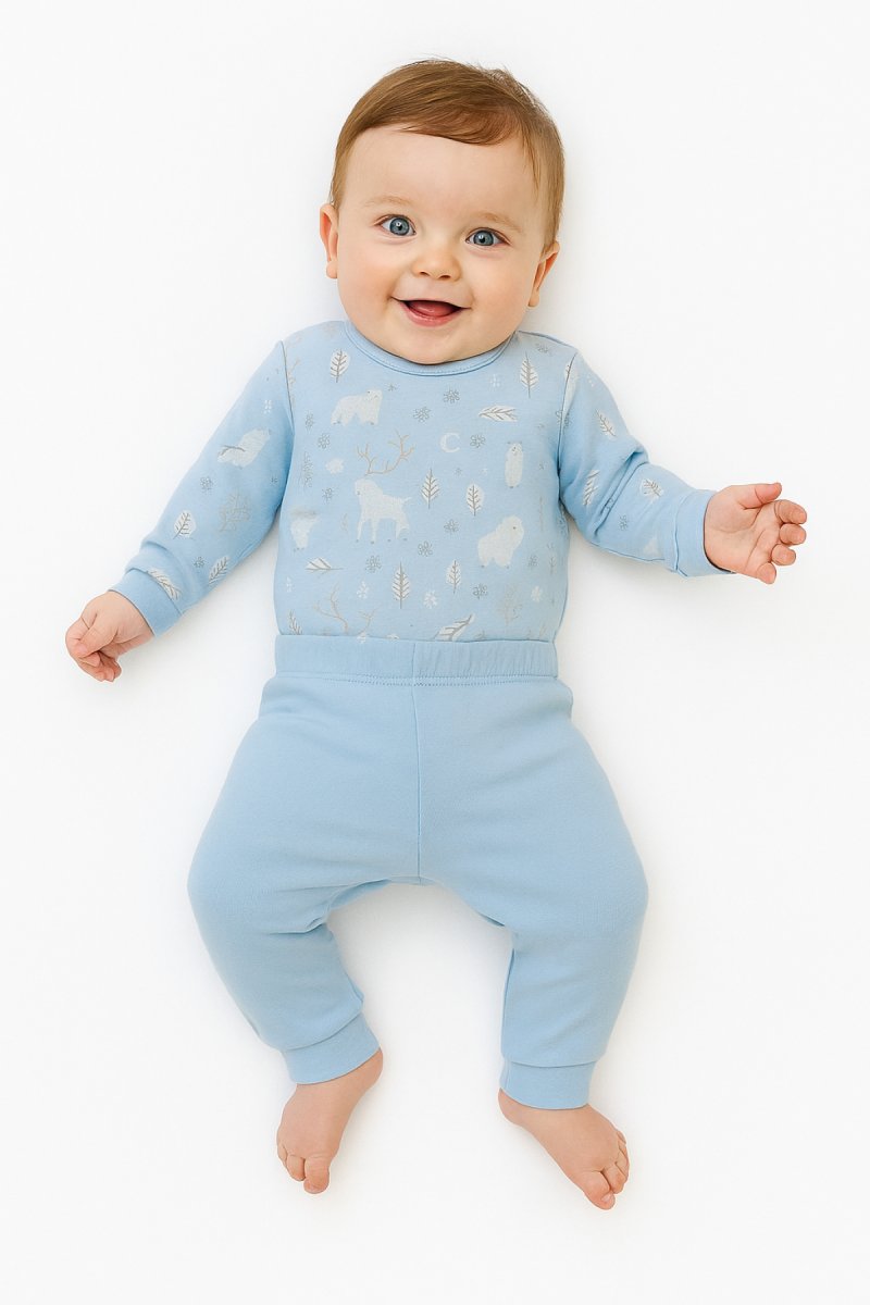 Conjunto Algodon Medio Osito Sin Pie Body M/L Estampada Osos