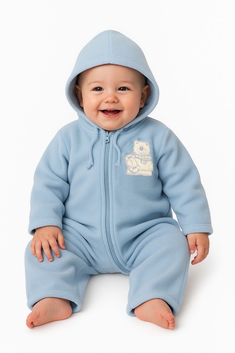 Enterito Polar con osito bordado Pie y Mano Rebatible