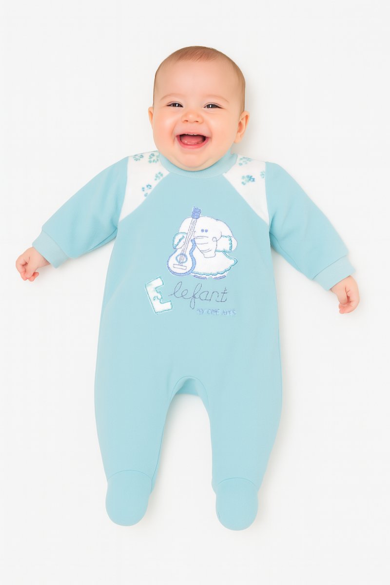 Enterito Polar Con Pie Bordado Elefante