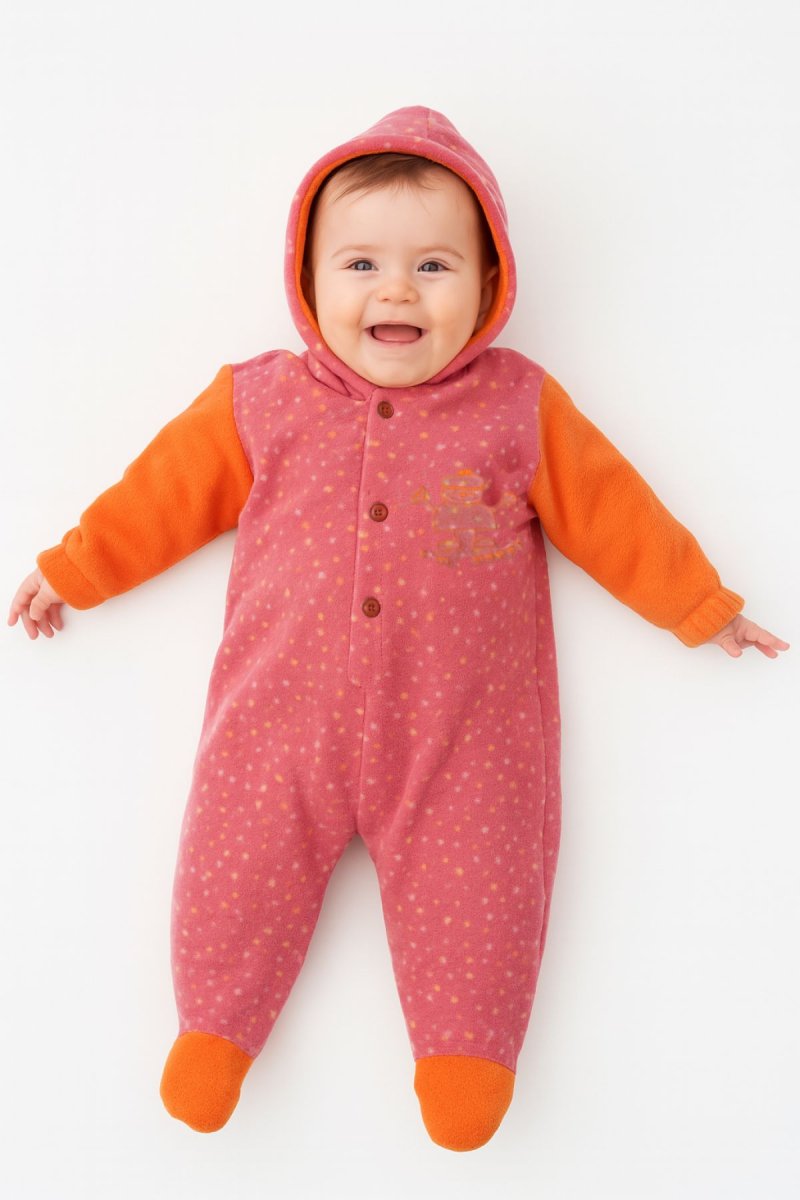 Enterito Polar Combinado Con Capucha y Pie