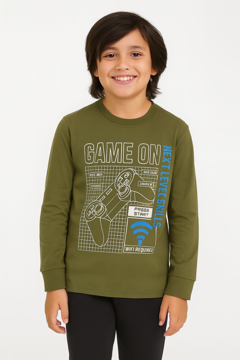 Remera Manga Larga Estampado Game On