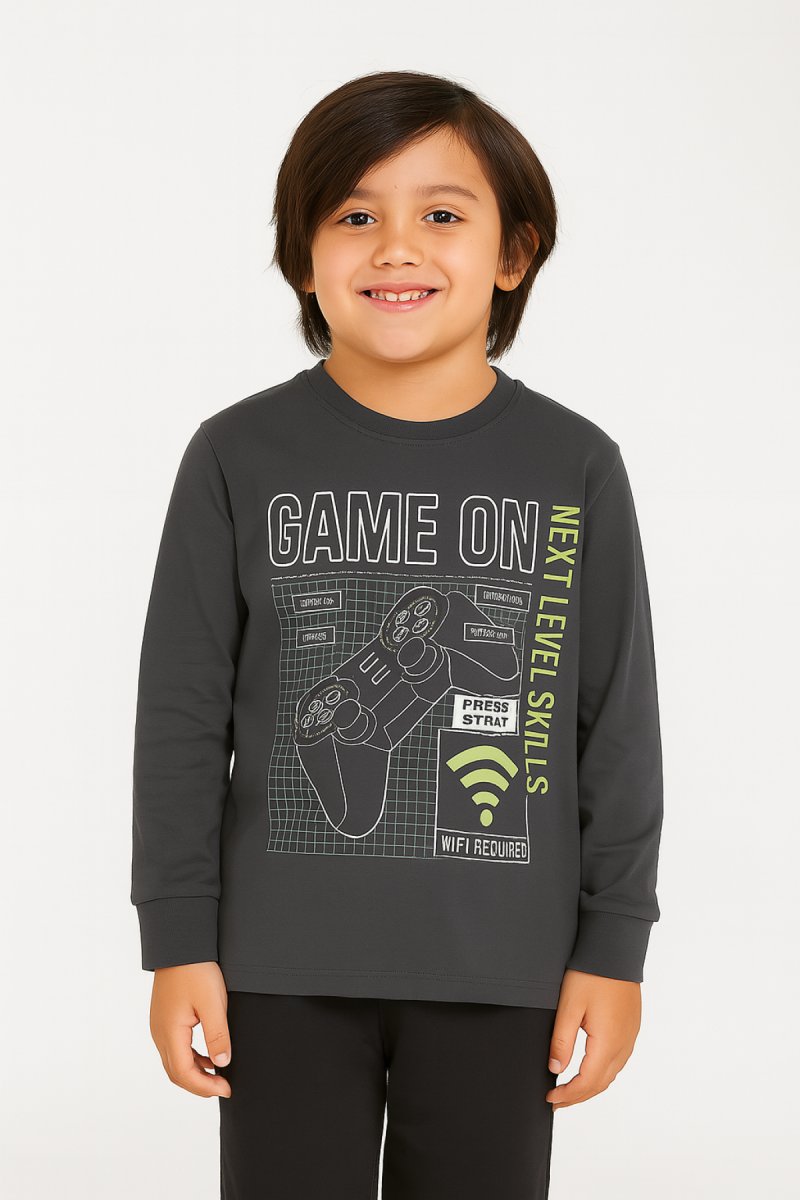 Remera Manga Larga Estampado Game On