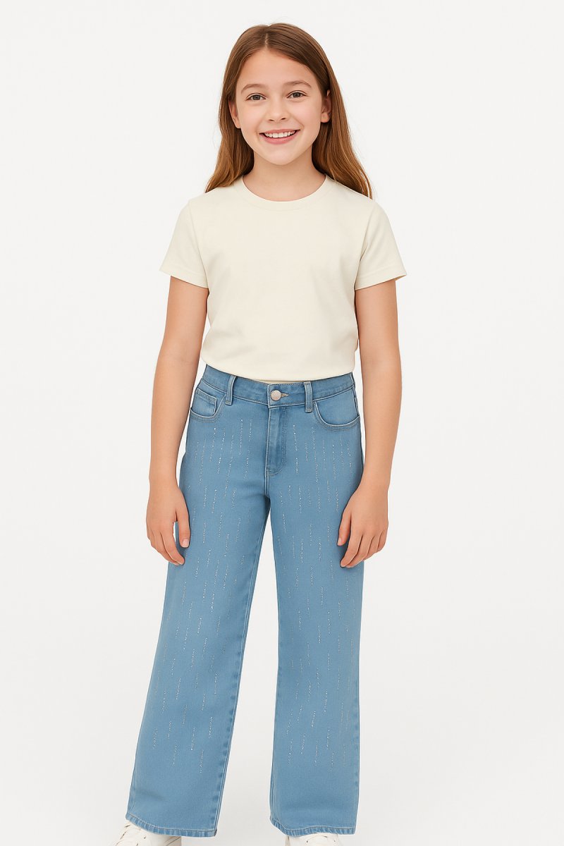 Pantalon Jeans Con Strass