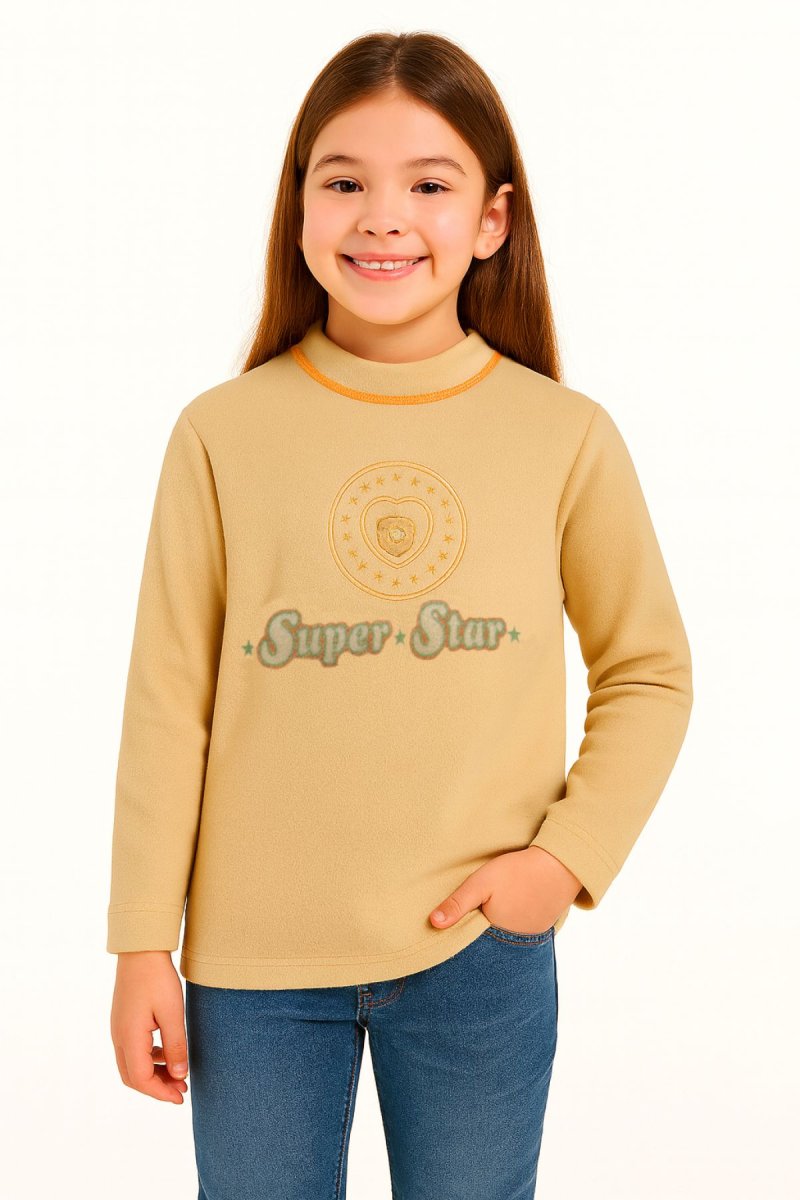 Buzo Polar con Flor y Estrellas Labradas